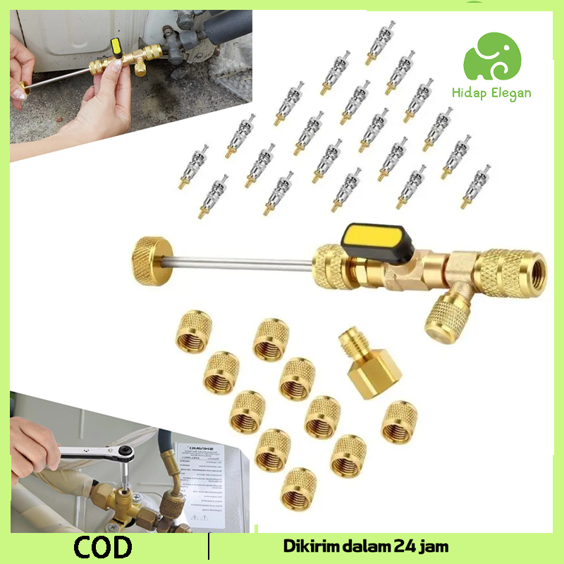 1set Alat Perbaikan Ac Backflow Valve Alat Servis Ac Alat Remover Valve Core Safety Removal Tool Val