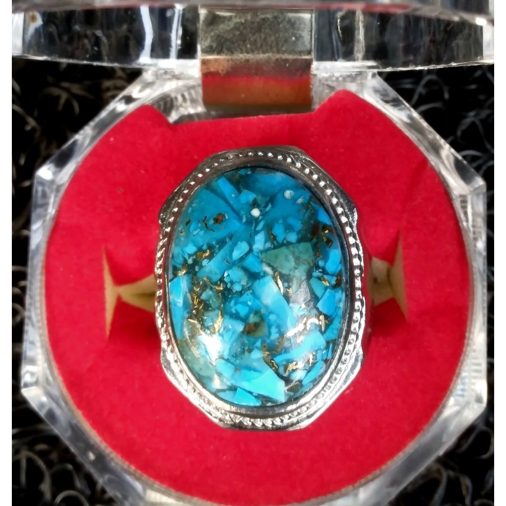 Pirus serat Emas /Pirus persia /Pirus mekah/Pirus mesir/Turquoise/Cincin pirus