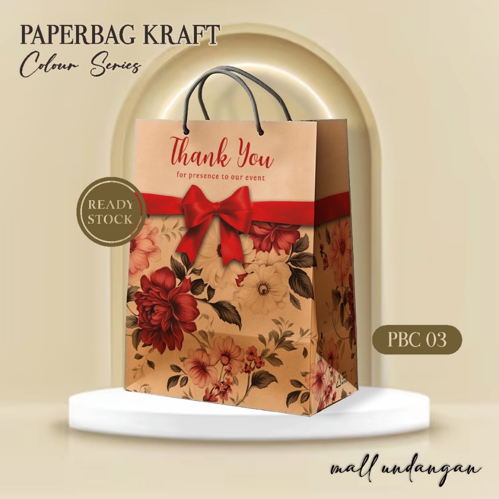 

(12 PCS) PAPER BAG MOTIF WARNA PAKET LUSINAN - TAS SOUVENIR PERNIKAHAN COLOUR READY STOCK PBC 03