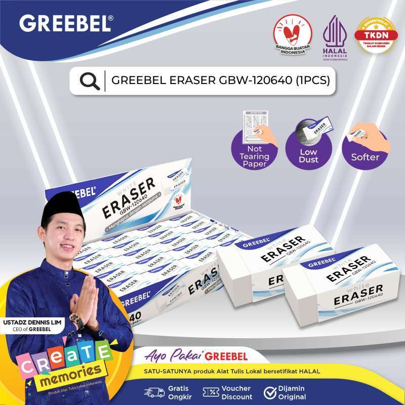 

Greebel Penghapus putih kecil / Eraser GBW-120640 S (1 pcs)