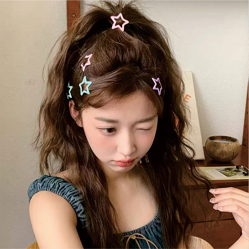 RB5 Wavvy Jepit Rambut Bintang Gaya 50 Pcs / Set / Jepit Rambut Bintang Warna-warni / Aksesoris