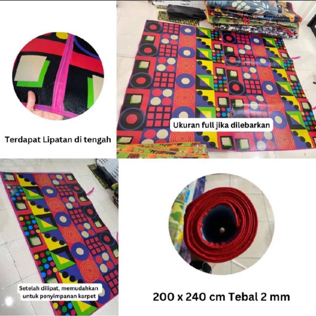 Tikar Spons 200×240/Karpet Tikar Spons Tipis/Tikar Sambung/Tikar Piknik