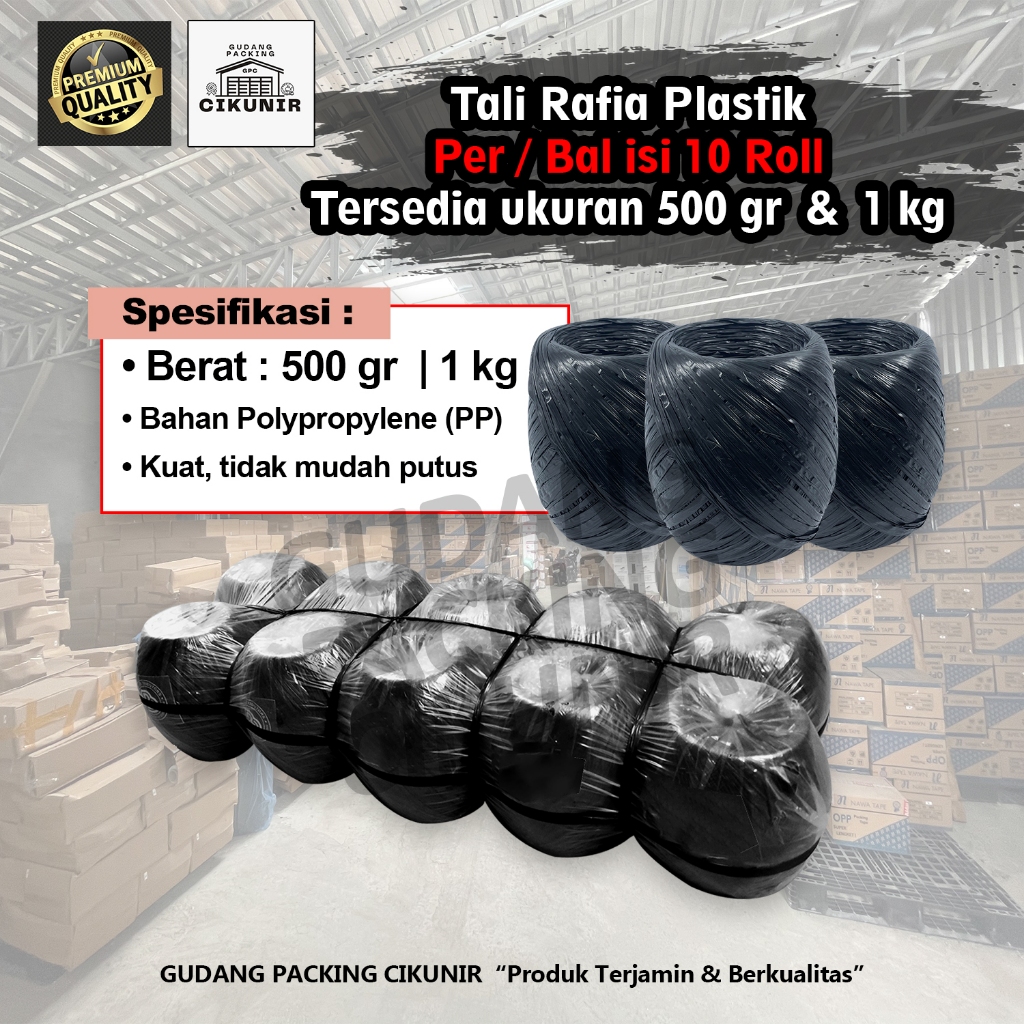 

Tari Rafia 1 Bal isi 10 Pcs Tali Plastik Hitam Tali hitam 1 KG Full
