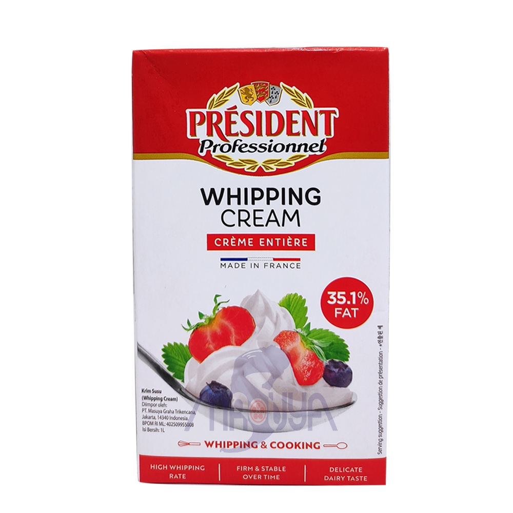 

President Whipping Cream 35.1% Fat Brick 1L