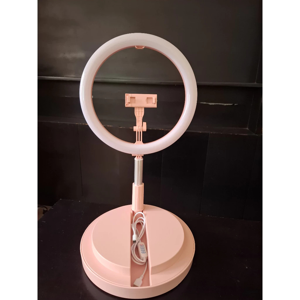 Ring Light G2 Color Portable 1.6m Stand LED Make up Mirror Ring Light Phone Holder Kaca