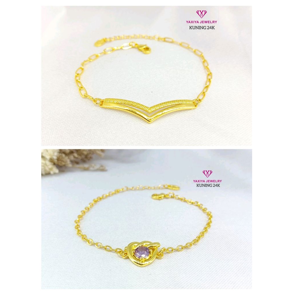 gelang rantai love fuji lapis emas yaxiya
