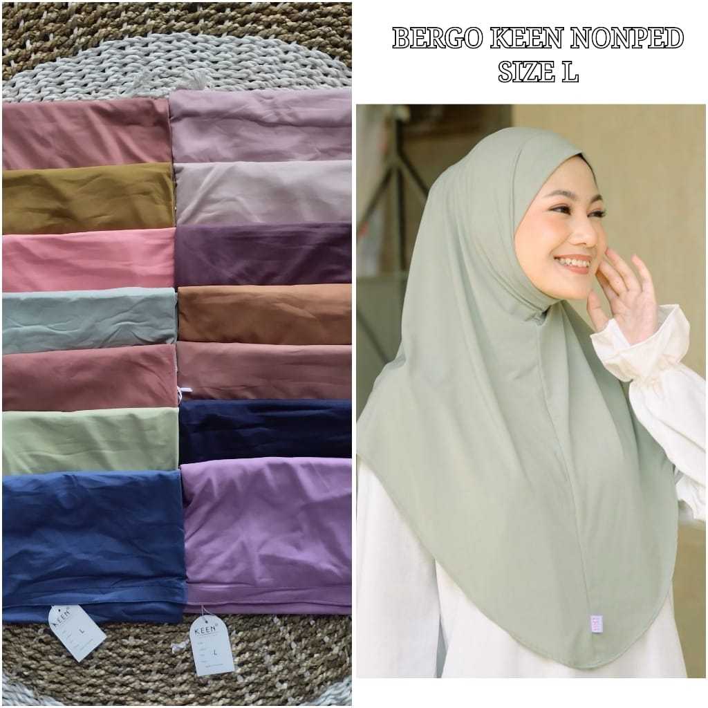 Hijab Bergo Keen Ukuran L Non Ped