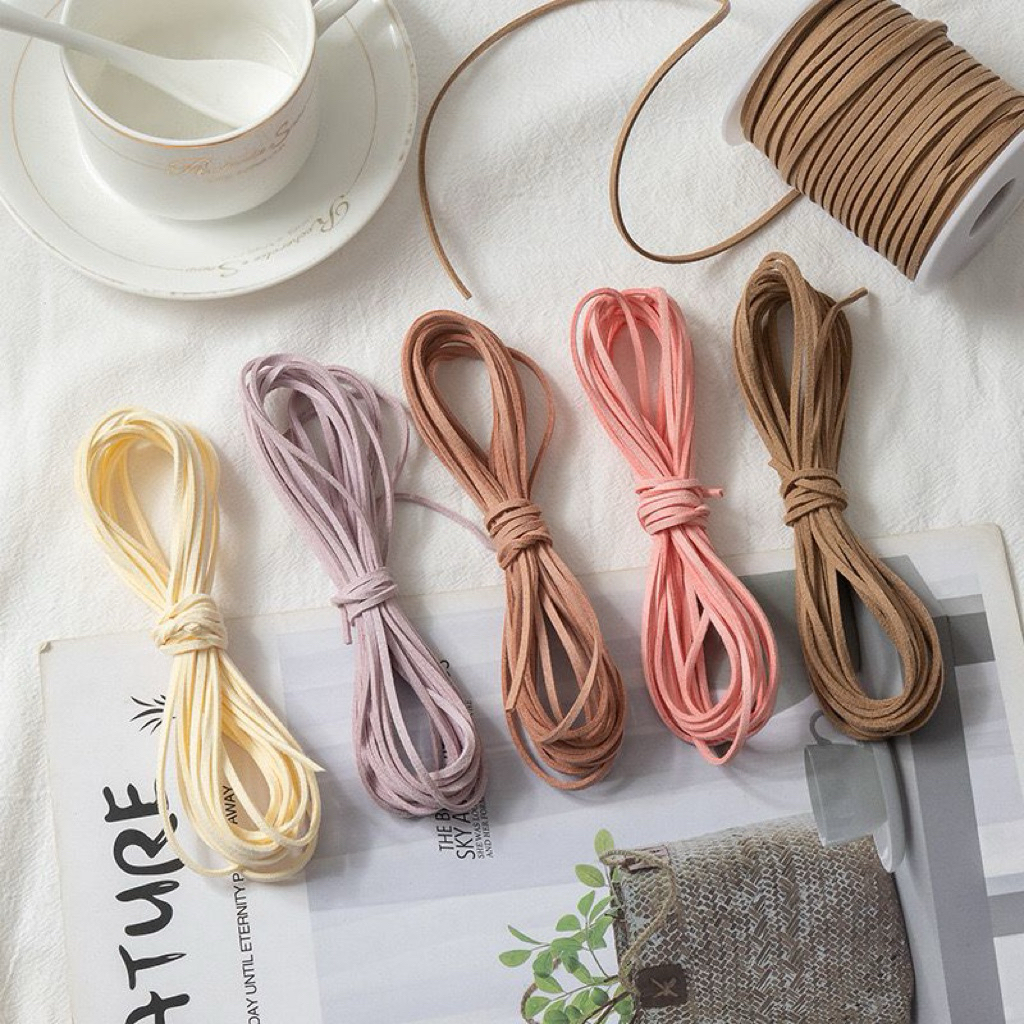 [10074] (5 METER) Tali Suede 3mm Eceran | Korean Velvet Rope | Tali Suede untuk bahan Gelang, Kalung