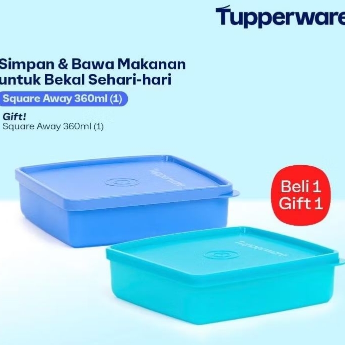 TUPPERWARE SQUARE AWAY 360ML BOX
