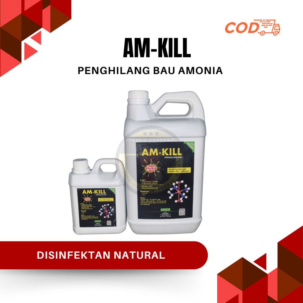 AM-Kill Disinfektan Natural Penghilang Bau Amonia – 1 Liter & 5 Liter | HARGA PABRIK TERMURAH
