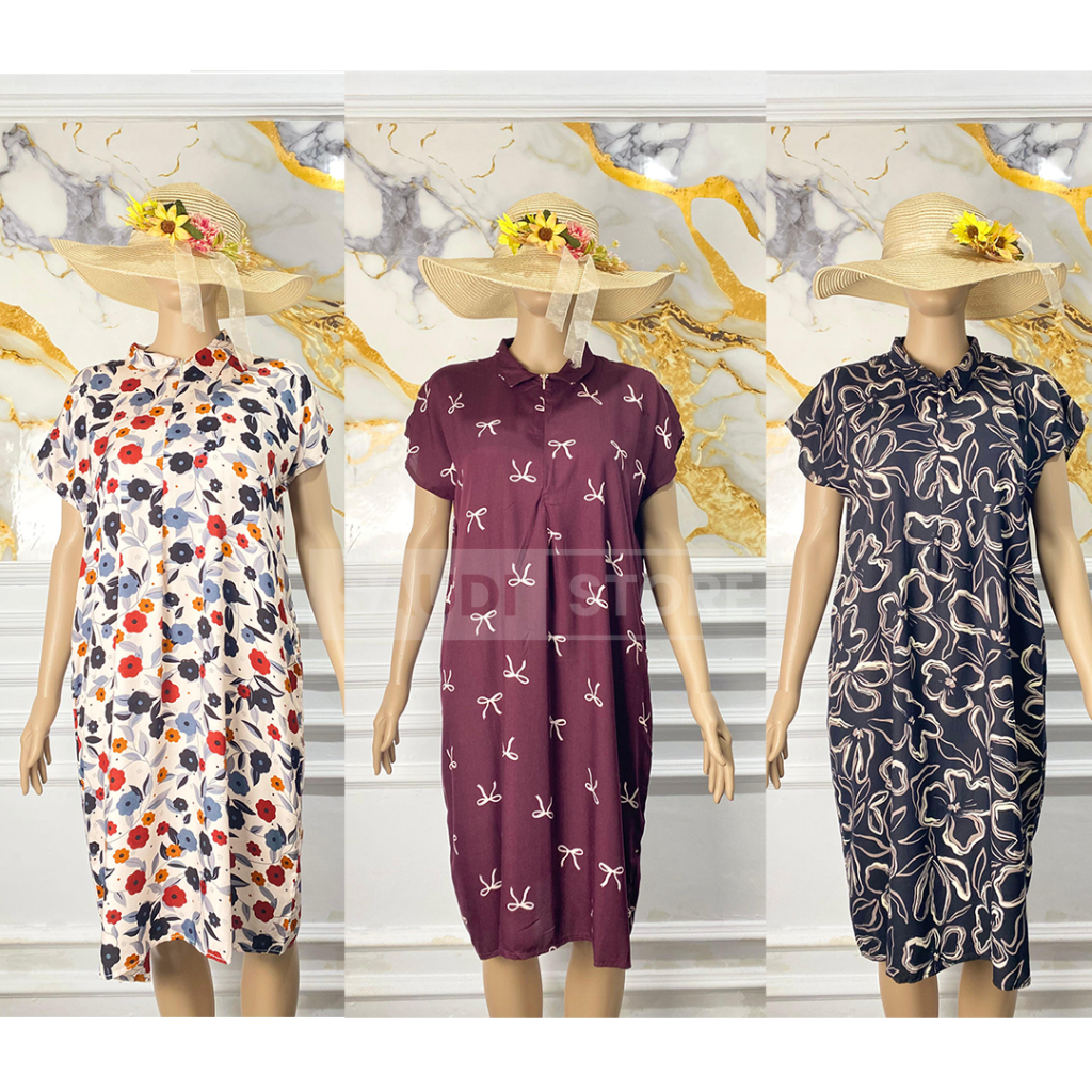 Daster Motif Kerah Rayon Premium Daster Motif Bumil dan Busui Daster Wanita Kekinian