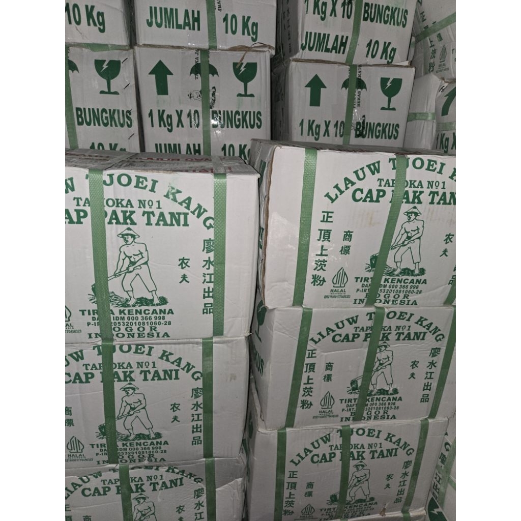 

[KHUSUS KARTON] TEPUNG TAPIOKA CAP PAK TANI / LIAUW TJOEI KANG / 1 DUS @1KG ISI 10PCS