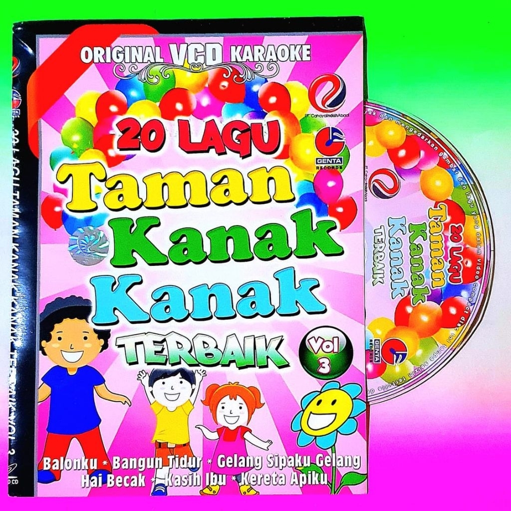 ASLI ORIGINAL LENGKAP PAKAI BOX-KASET VCD ORIGINAL LAGU ANAK ANAK TERLARIS SEPANJANG MASA-KASET VCD 