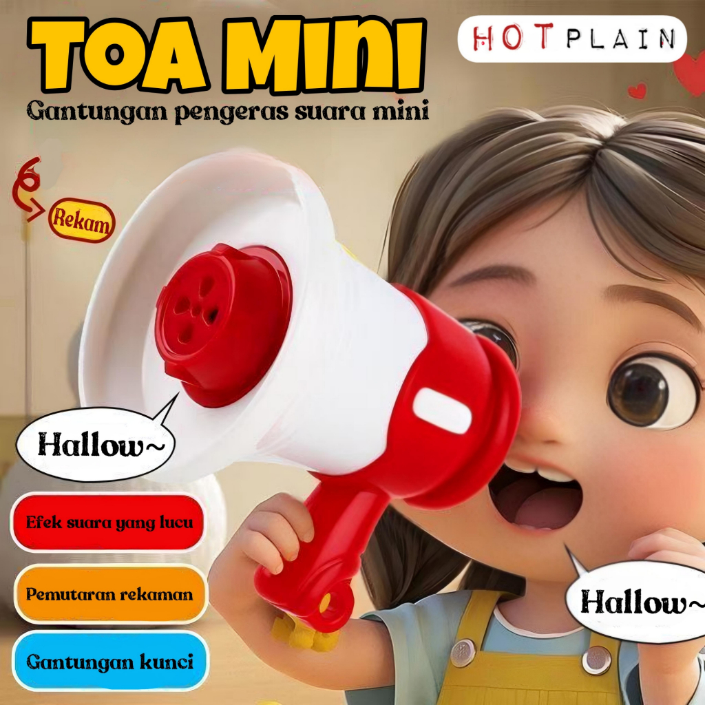 Gantungan Kunci TOA MINI Pengeras Suara recorder dan Speaker Unik Mikrofon