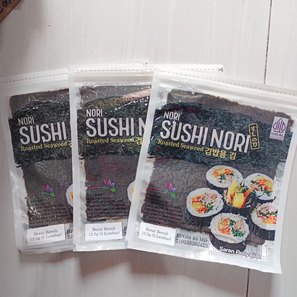 

(SALE) Nori Sushi kimbab isi 5 lembar halal java bpom bungkus kimbab seaweed roasted murah