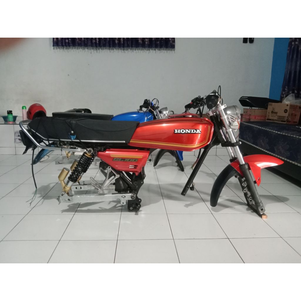 body set GL100  rangka ori belungan kecil shock depan GL pro