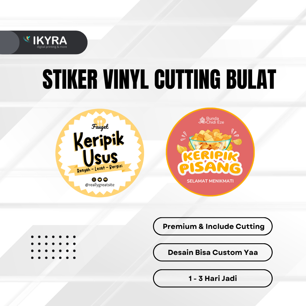 

tiker Label Vinyl Custom Cutting Bulat | Cetak Nama, Logo, Kemasan