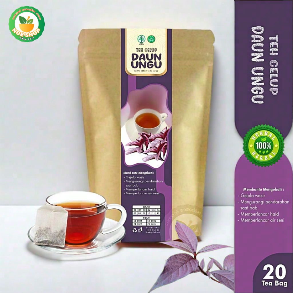 

Teh Celup Daun Ungu Herbal 99 | Wasir / Ambeien / | Handeleum Tea Premium Original