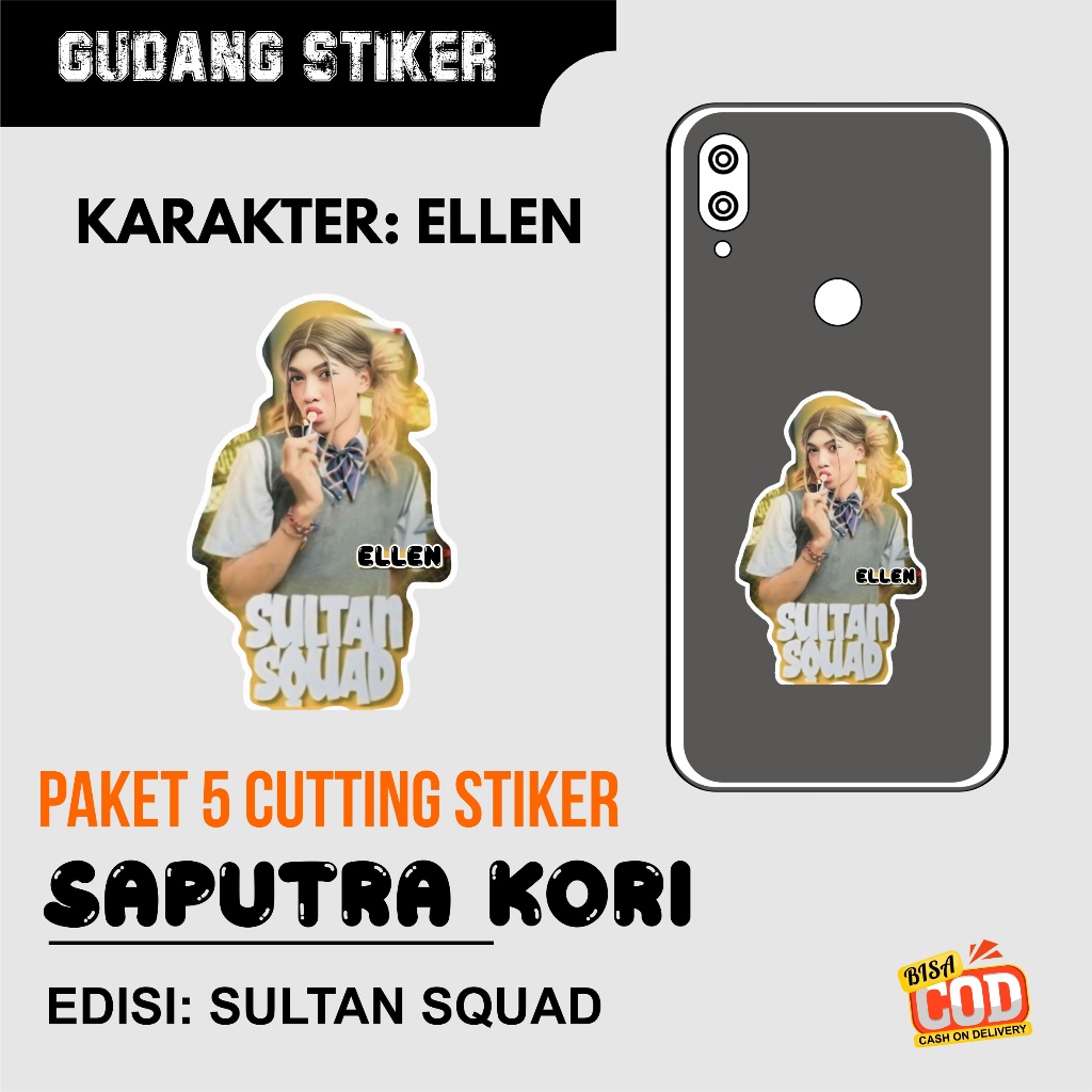 

Paket Stiker Cutting SAPUTRA KORI -SULTAN SQUAD - Karakter ELLEN isi 5 Biji