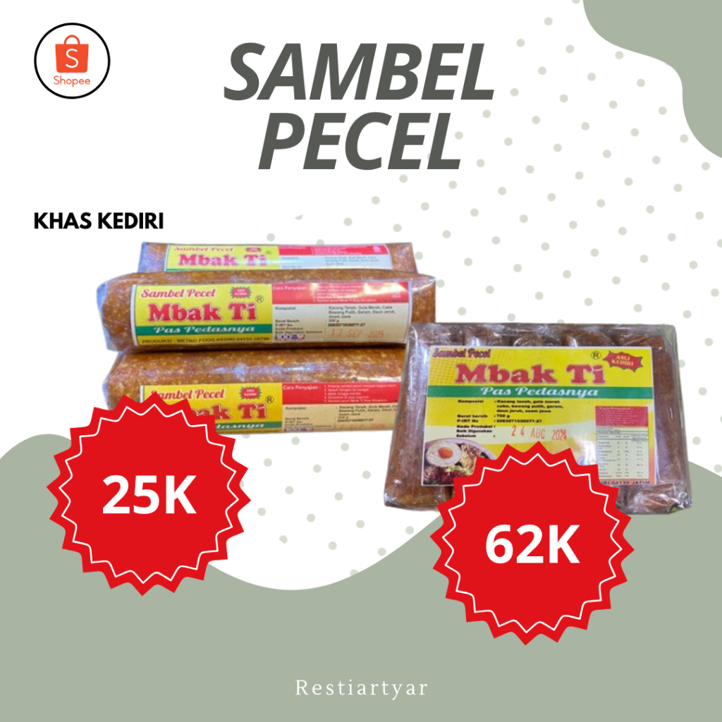 

Sambel Pecel Kacang Asli Kediri Mbak Ti 200gr 700gr Halal Siap Kirim
