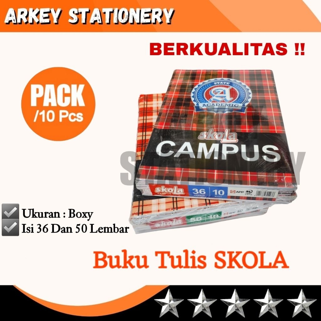

BUKU TULIS BIGBOSS SKOLA CAMPUS 36 & 50 LEMBAR / BUKU TULIS BOXY PANJANG