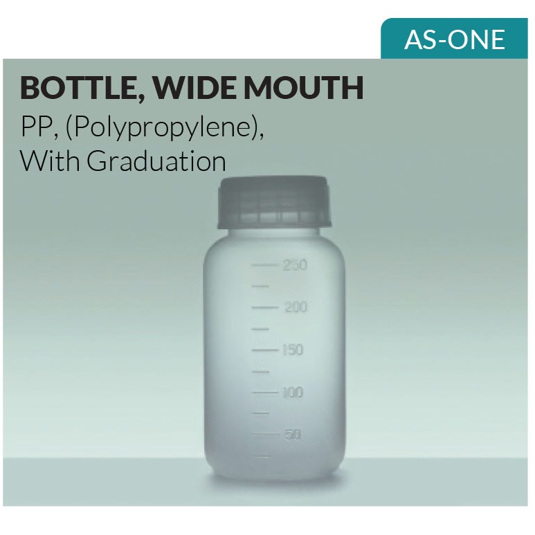 AS ONE | BOTOL PLASTIK 1000ml wide mouth with graduation Bottle PP Polypropylene
