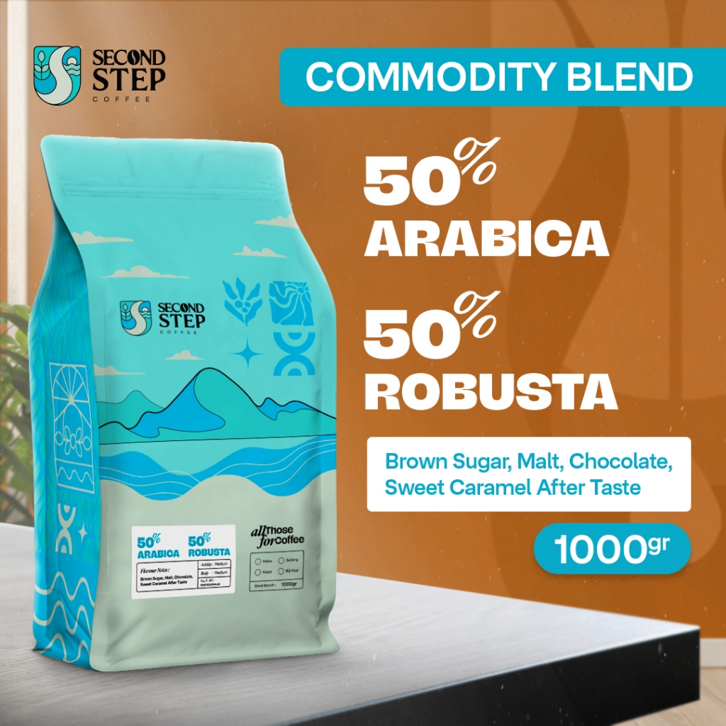 

BIJI KOPI 50% ARABICA 1KG Ekonomis Espresso Blend By Second Step Coffee Roastery