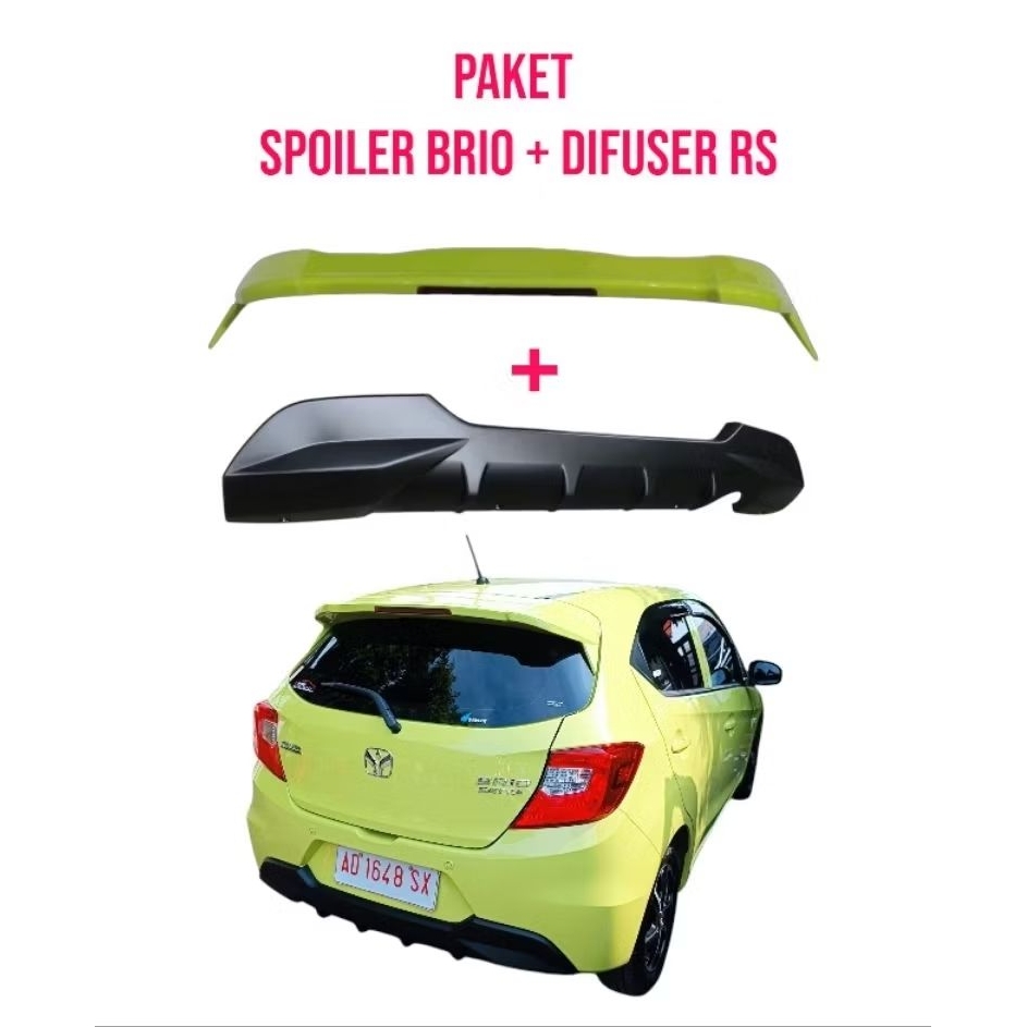 paket spoiler Brio RS + diffuser Brio RS 23 / difuser Brio RS model terbaru + spoiler RS