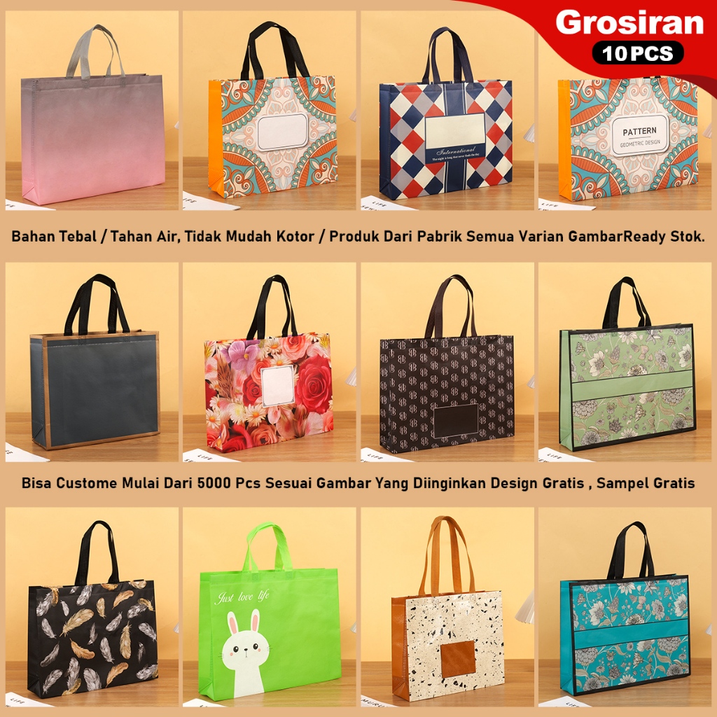 

Grosir 10pcs-Tas hamper - Goodie bag - Tas Belanja - Tas Souvenir - Tas Kado - Tas Jinjing - Tas Lipat-Kantong Belanja - Souvenir - Shopping bag - Spoundbond - Tote Bag - Tas Wanita - Tas Murah - Tas Belanja Murah - Tebal dan Kuat