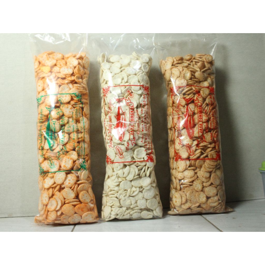 

Kerupuk Kemplang koin rasa Balado Pedas dan Original