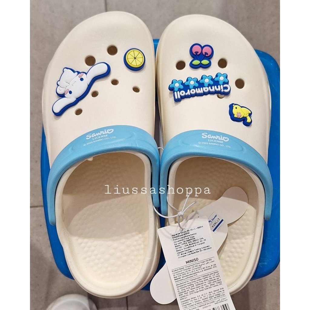 Sendal Miniso - Cinnamoroll Floral Clogs