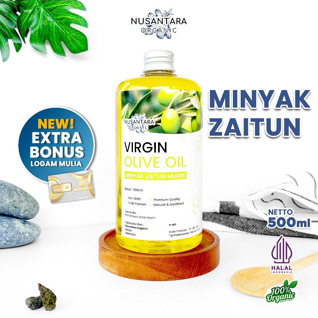 

Nusantara Organic Minyak Zaitun Murni Organik Extra Virgin Olive Oil Sehat Alami EVOO 500ml
