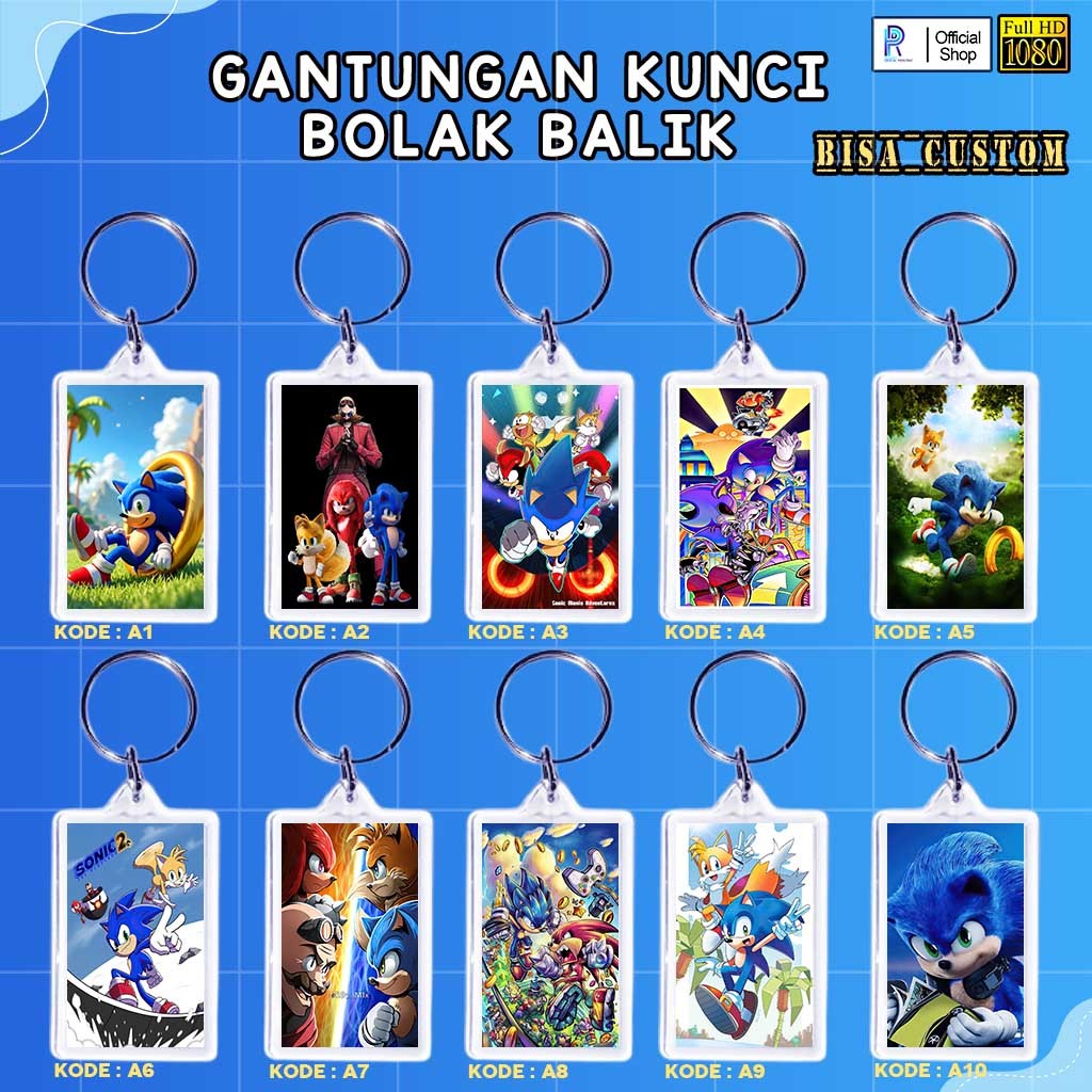 GANTUNGAN KUNCI AKRILIK SONIC THE HEDGEHOG / GANCI SONIC THE HEDGEHOG / GANTUNGAN KUNCI SONIC THE HE