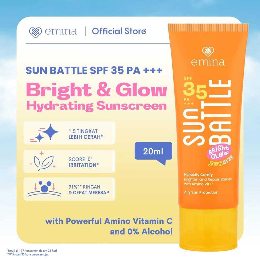 EMINA Sunscreen Sun Battle SPF 30 PA+++ FUN SIZE 23ml || Sunscreen Emina Mini