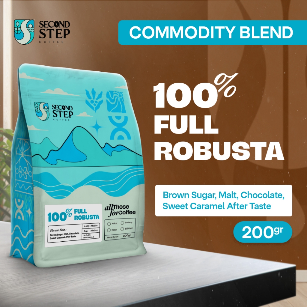 

BIJI KOPI FINE ROBUSTA 200GR Espresso Coffe Based By Second Step Coffee Roastery