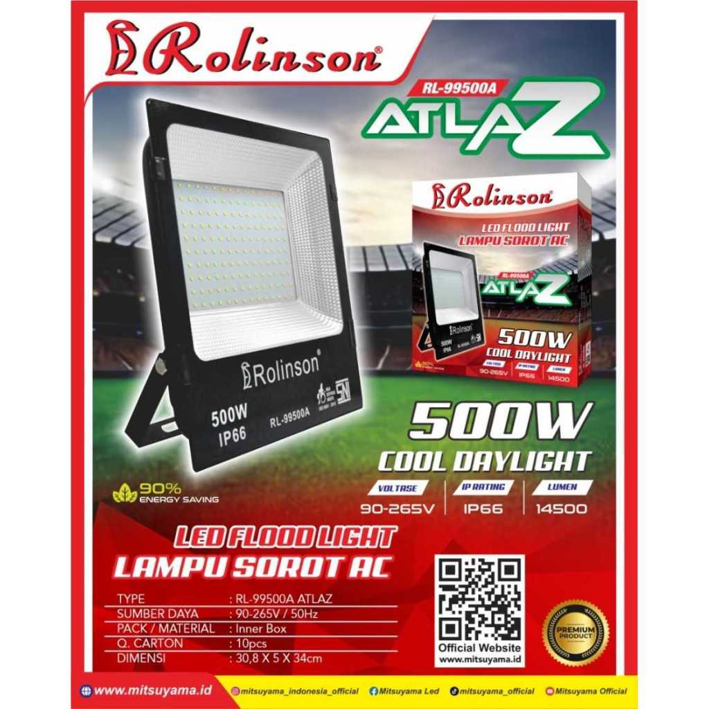 Lampu Sorot AC 500 Watt Rolinson atlaz IP66 Tembak flood ledRL-99500A