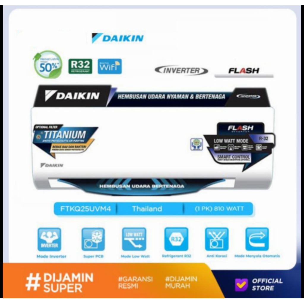 AC DAIKIN 1 PK INVERTER THAILAND FTKQ25 AC DAIKIN 1PK INVERTER THAILAND FTKQ25