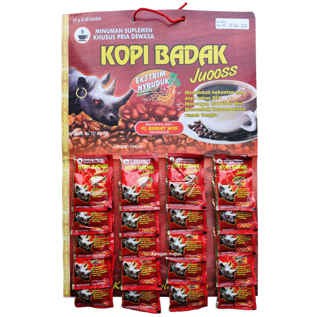 Kopi Badak Juooss Ori Stamina Pria 1 Hanger Isi 20 Sachet