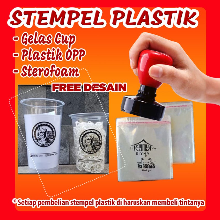 

Stempel Media Plastik Gelas Cup, Sterofoam , plastik opp , plastik kemasan, plastik kresek
