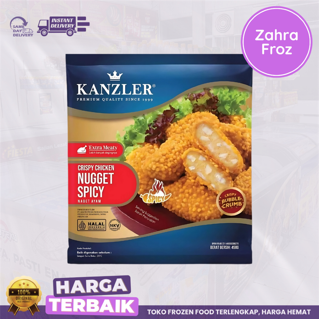 

RB KANZLER CRISPY CHICKEN NUGGET SPICY 450 GR NAGET AYAM PEDAS
