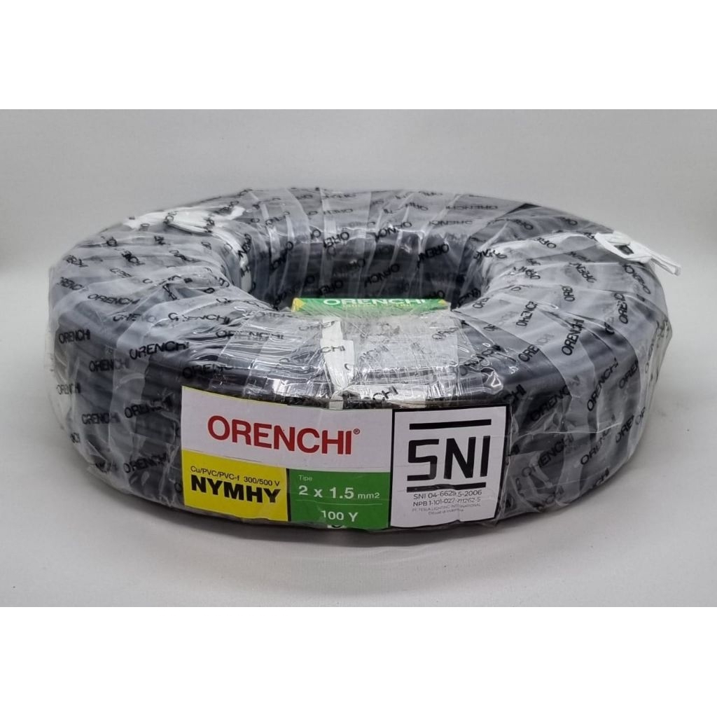 KABEL SERABUT NYMHY 2 X 1.5 ORENCHI 100Y HITAM