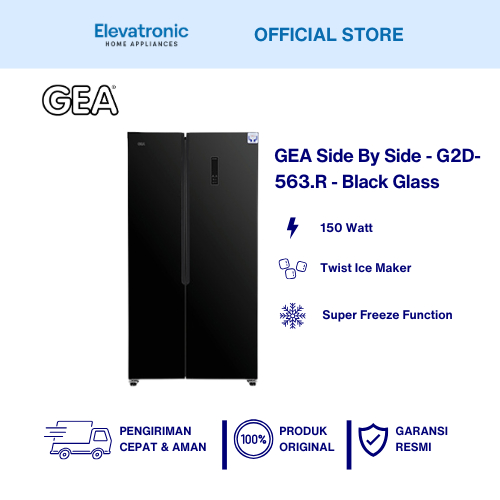 GEA KULKAS SIDE BY SIDE 2 PINTU G2D-563 R KULKAS GEA 2 PINTU FREEZER ORIGINAL GARANSI RESMI
