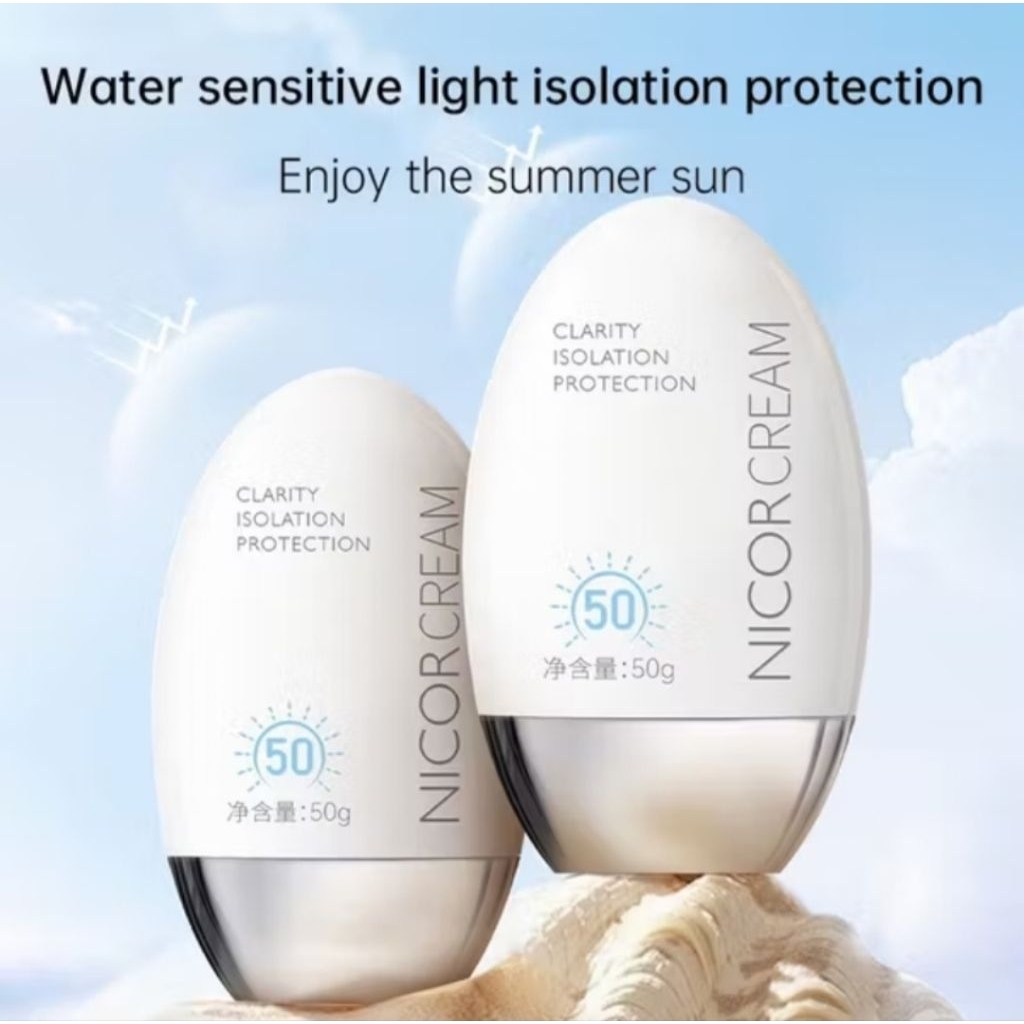 NICOR UV Sunscreen 50ML SPF50 PA+++ Face Cream UV Sunblock Cream Refreshing Whitening Waterproof-SS