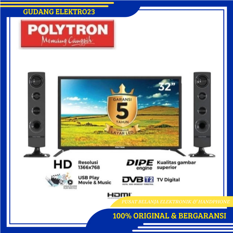 POLYTRON LED TV DIGITAL SPEAKER TOWER 32 INCH PLD-32TV1855 /PLD-32TV1755
