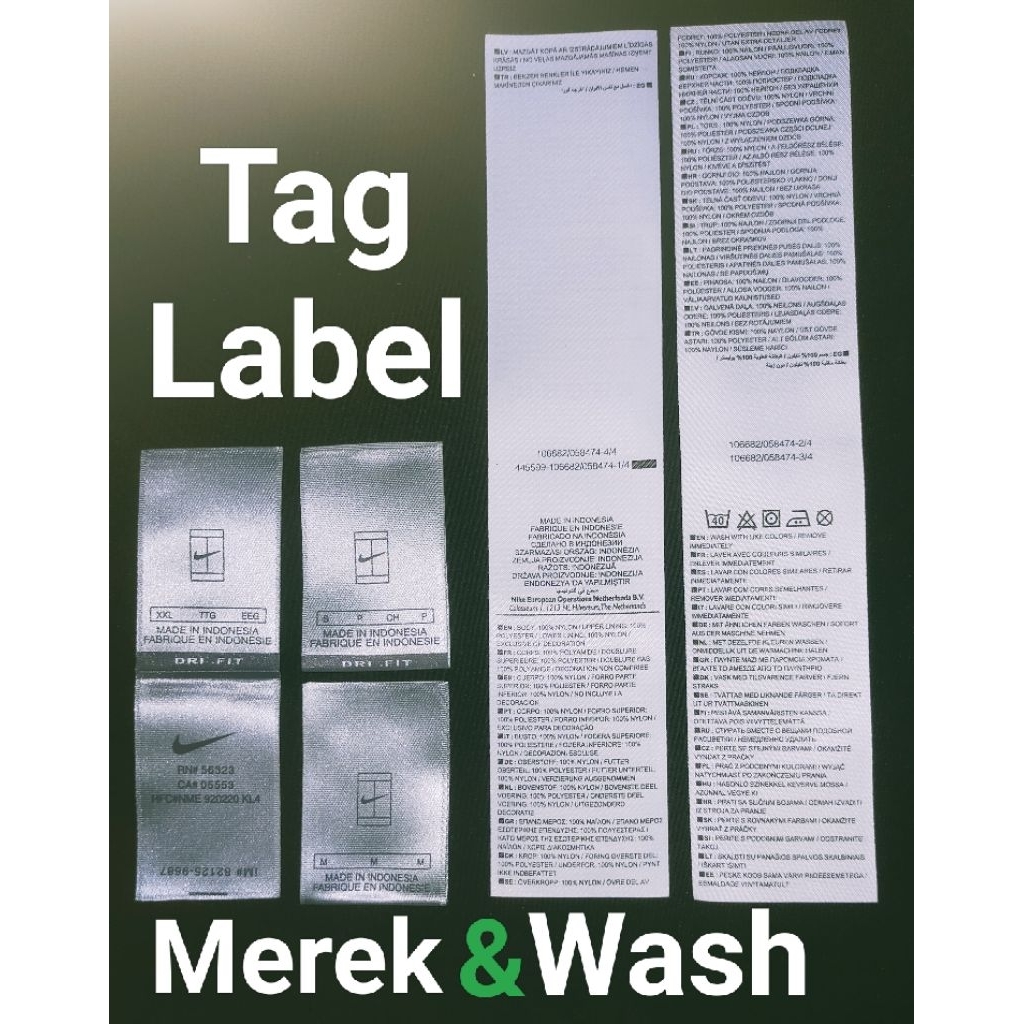 

tag merek label ( main + wash ) tag nike
