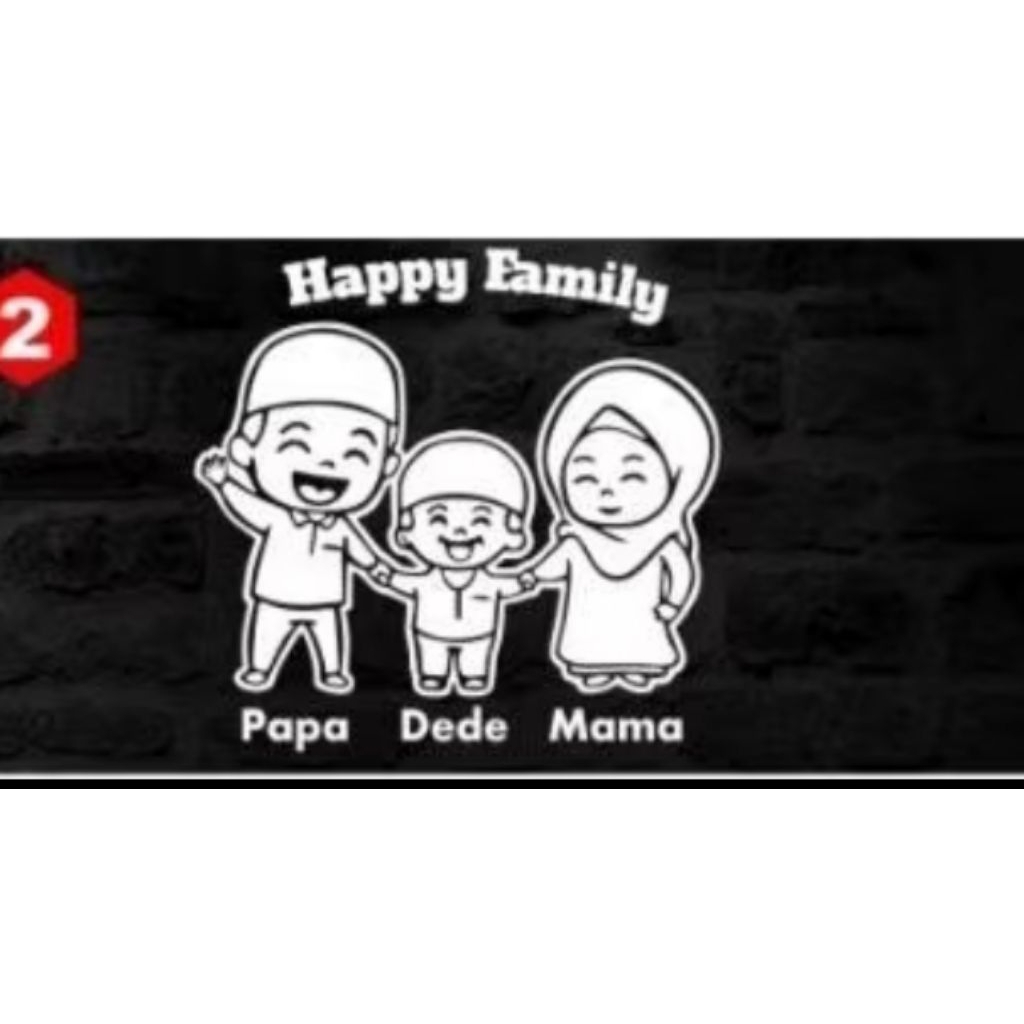 

STICKER HAPPY FAMILY STICKER KACA MOBIL UKURAN 13CM