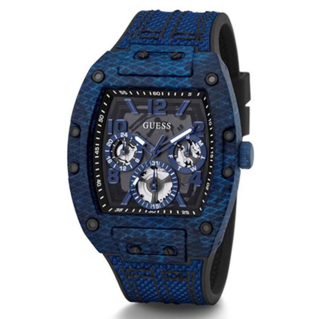 GUESS GW0422G1 Original PHOENIX Jam Tangan Pria Analog Blue Silicone