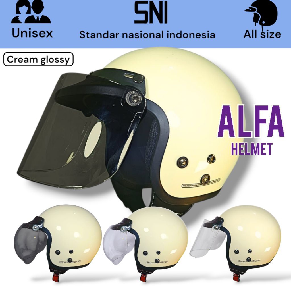 Helm Retro Cargloss / Helm Model Cargloss Dewasa #YELLOW GLOSSY #COWO CEWE DEWASA || FREE VISOR