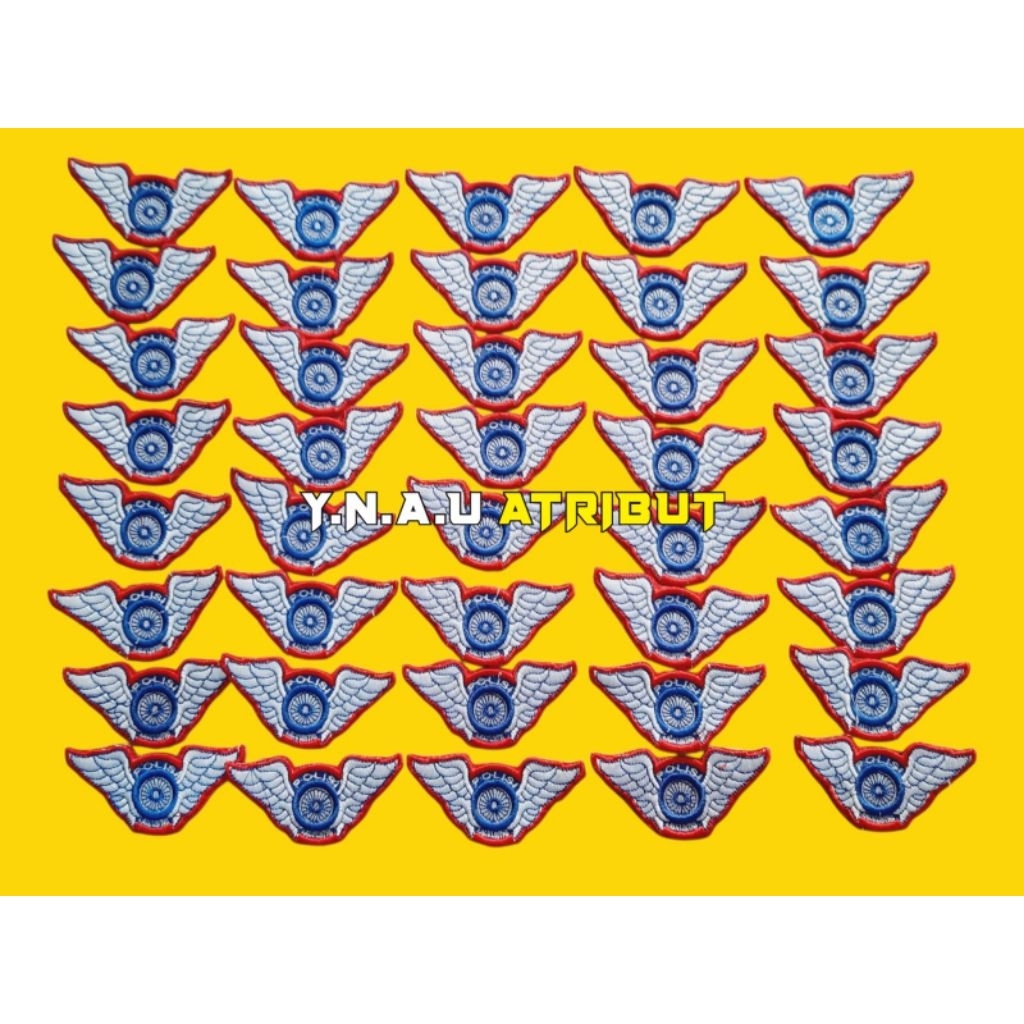 Atribut Polri Wing lantas Bordir 3D Exclusive