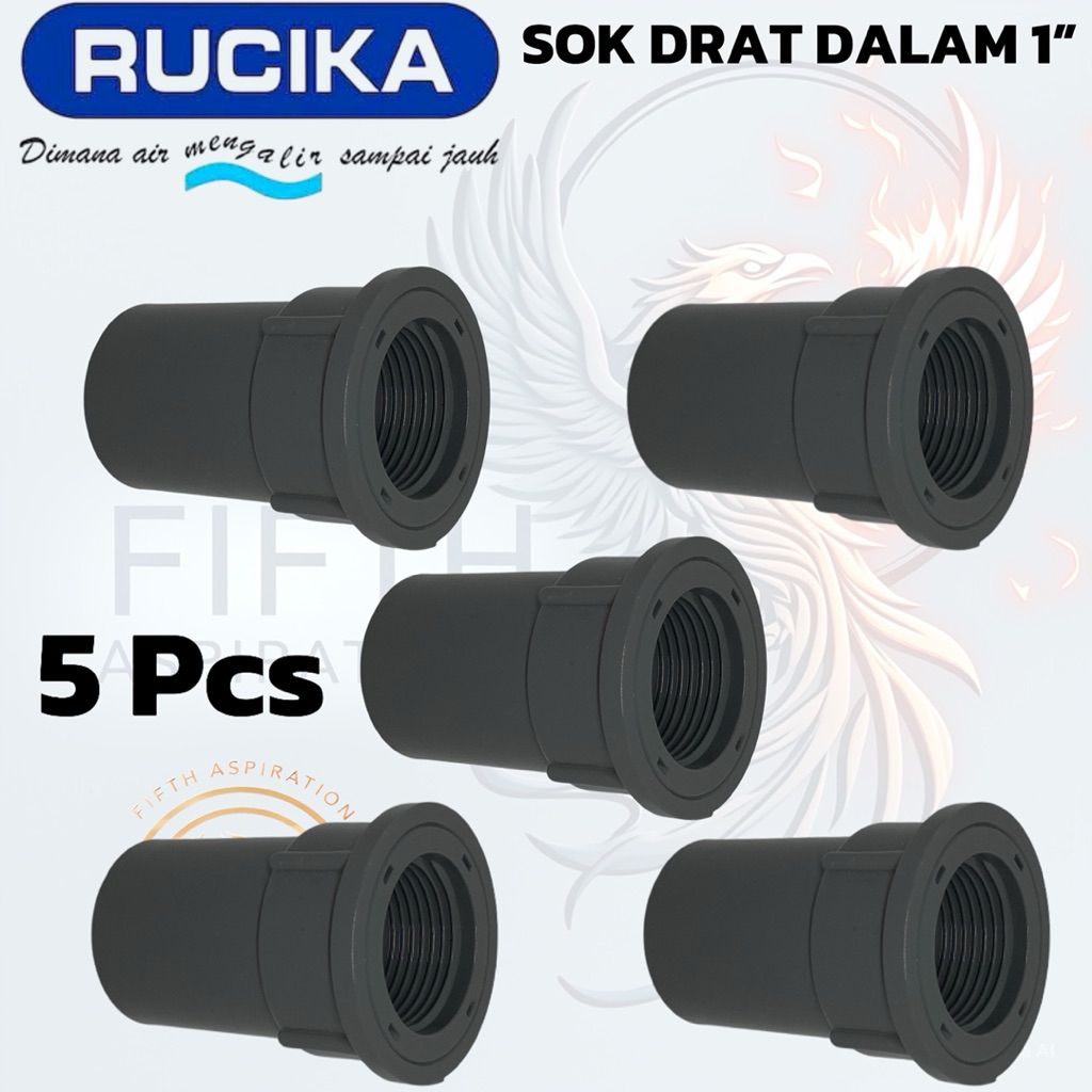 Paket 5 pcs sok drat dalam 1” Aw rucika SDD 1” sambungan Drat dalam 1” in inch